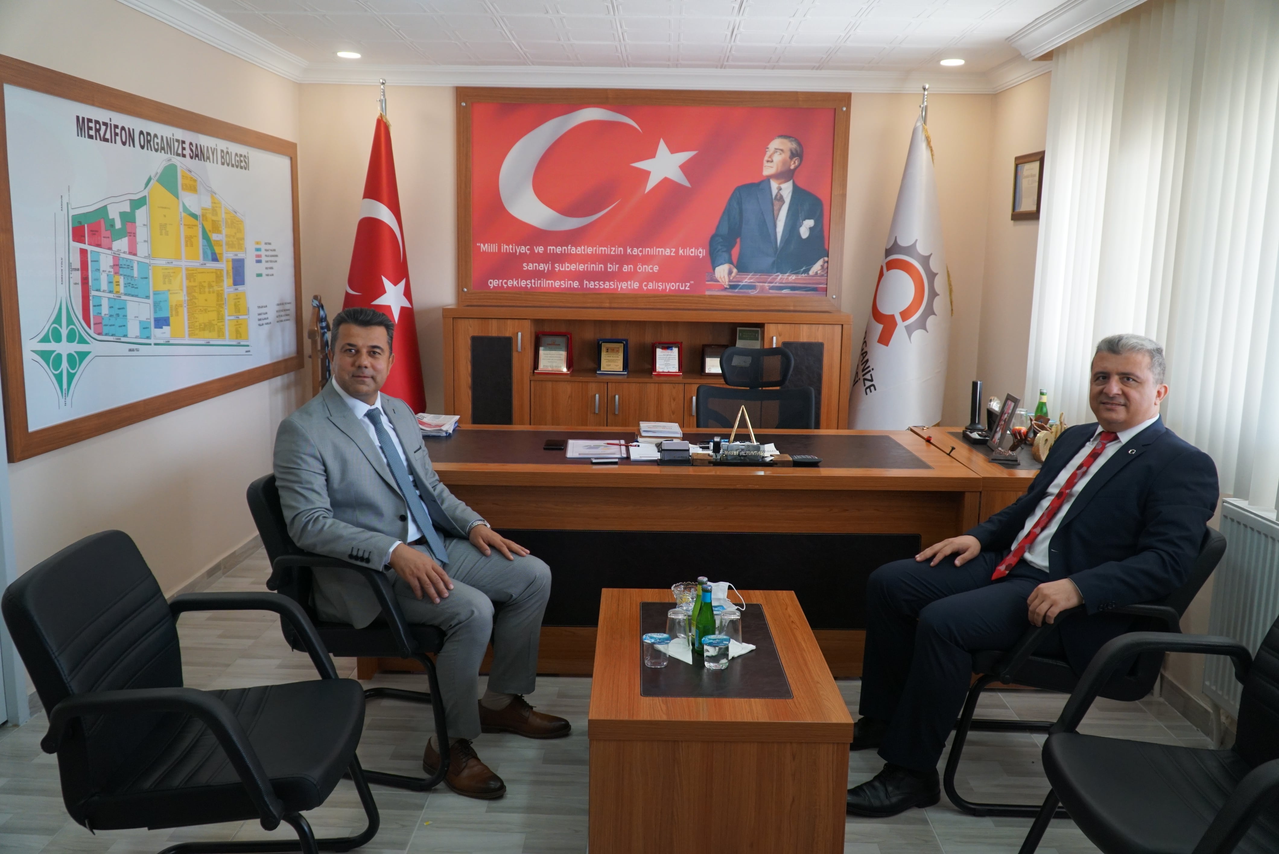 Birlik Müdürü Mustafa Örgüt, Merzifon Organize Sanayi Müdürü ve OSB İl Koordinatörünü Ziyaret Etti